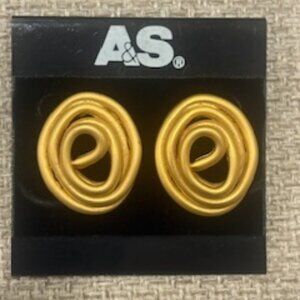 A & S gold tone pierced earrings-Matter gold tone finish